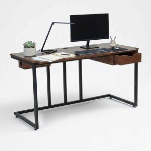 Bàn làm việc 140x60cm có ngăn kéo gỗ cao su chân sắt BD68186