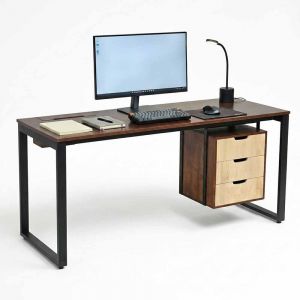 Bàn làm việc có ngăn tủ 160x60cm gỗ cao su hệ Rectang HBRT128