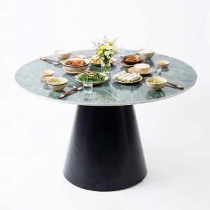 Bàn ăn tròn 120cm mặt đá chân sắt BA68313