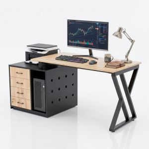 Bàn gác tủ 165x68cm gỗ cao su chân chữ X BD68189