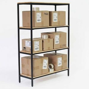 Kệ trưng bày 135x50x192cm gỗ cao su khung sắt KTT68080