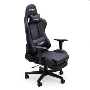 Ghế Gaming chân xoay bọc nệm đen GC68037