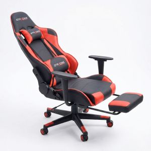 Ghế Gaming chân xoay bọc nệm đỏ GC68039