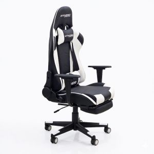 Ghế Gaming chân xoay bọc nệm trắng GC68036