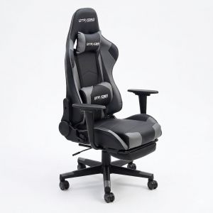 Ghế Gaming chân xoay bọc nệm xám GC68038