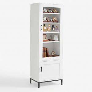 Tủ trưng bày cửa kính 58x40x170cm gỗ cao su KTB68270