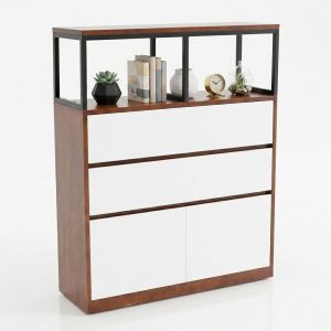 Tủ kệ lưu trữ 90x30x110cm gỗ cao su KTB68273