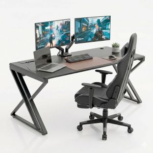 Combo bàn chữ X đôi 180x80cm và ghế Gaming CBG68031