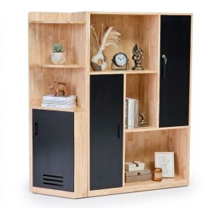 Kệ trang trí 130x40x155cm gỗ cao su KTT68082
