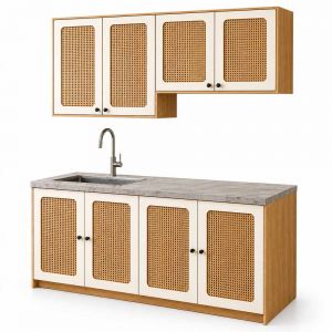 Bộ tủ bếp mini gỗ cao su BTB68022