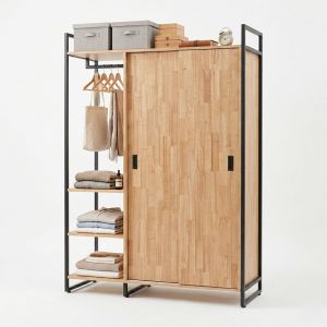 Tủ quần áo 140x55x200cm gỗ cao su TQA68098