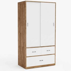 Tủ quần áo cửa lùa có hộc kéo gỗ cao su TQA68039
