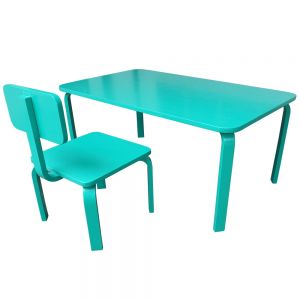 KD68010 - Bộ bàn ghế học tập cho trẻ em KidDesk V2 màu xanh ngọc 100x60x45cm