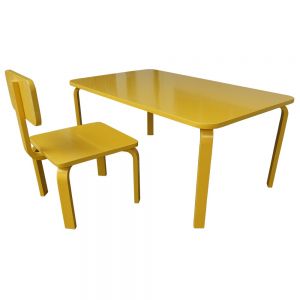 KD68012 - Bộ bàn ghế học tập cho trẻ em KidDesk V2 màu vàng 100x60x45cm