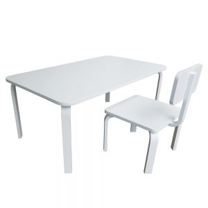 KD68009 - Bộ bàn ghế học tập cho trẻ em KidDesk V2 màu trắng 100x60x45 (cm)