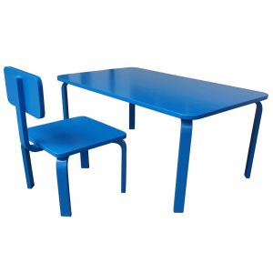 KD68007 - Bộ bàn ghế học tập cho trẻ em KidDesk V2 màu xanh 100x60x45 (cm)