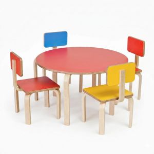 Bộ bàn ghế mầm non gỗ plywood nhiều màu KGD048
