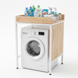 Kệ máy giặt 72x70x117cm gỗ cao su KMG68034