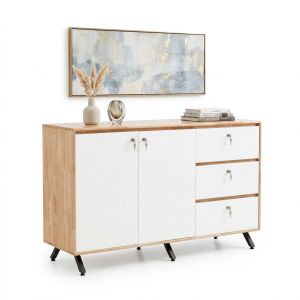 Tủ trang trí 150x50x94cm gỗ cao su KTB68277