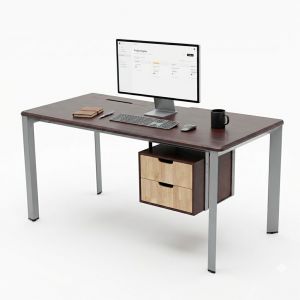 Bàn có tủ treo 160x70cm gỗ tự nhiên HBTA027