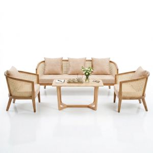 Combo bộ bàn ghế sofa Harvey gỗ Ash CBSF68076