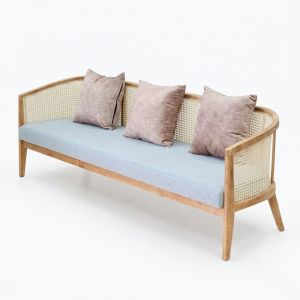 Ghế sofa băng Harvey dài 2m gỗ Ash lưới mây SFB68122
