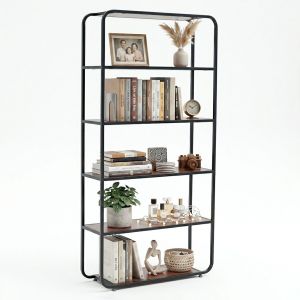 Kệ trang trí 5 tầng 90x30x180cm gỗ cao su KTT68089