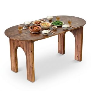 Bàn ăn Oval 160x80cm gỗ tràm BA68317