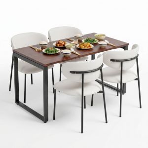 Combo bàn ăn chữ nhật 140x70cm và 4 ghế Orleando BBA241