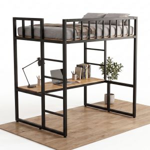 Giường tầng 160cm kết hợp bàn làm việc - GT023