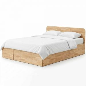 Giường ngủ cho nệm 120x200cm gỗ cao su có hộc kéo GN68080