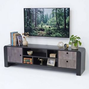 Kệ tivi WOONI 160x35x45cm gỗ cao su KTV68142
