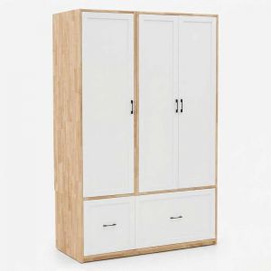 Tủ quần áo 130x55x200cm gỗ cao su TQA68105