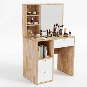 Bàn trang điểm kết hợp chân tủ gỗ cao su  BTD68042