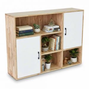 Kệ trang trí treo tường 120x30x90cm gỗ cao su KTT68095