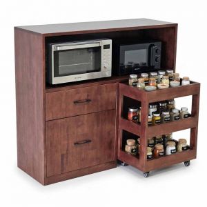 Kệ nhà bếp kết hợp với kệ gia vị 100x30x90cm gỗ cao su KB68110