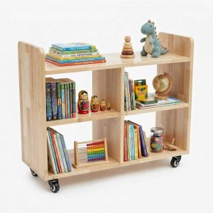 Kệ sách di động 80x30x60cm gỗ cao su KS68339