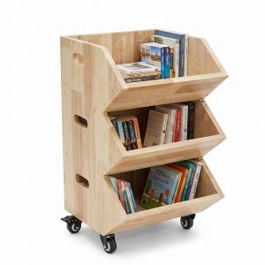 Kệ sách di động 40x30x53cm gỗ cao su KS68382