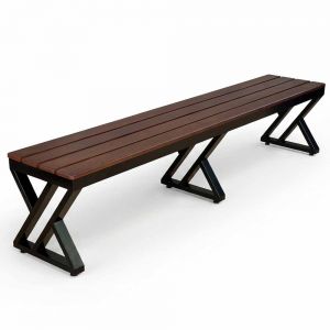 Ghế băng dài 200x40x45cm gỗ cao su chân sắt GBD087