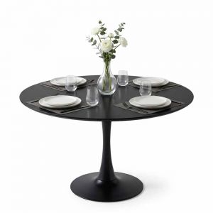 Bàn ăn tròn 100x100cm gỗ cao su chân Tulip BA68319
