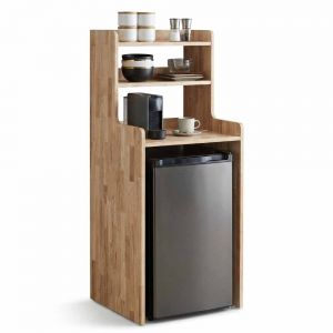 Kệ để tủ lạnh 50x50x130cm gỗ cao su KTLA008
