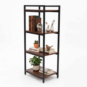 Kệ trang trí 4 tầng 40x60x140cm gỗ cao su khung sắt sơn tĩnh điện KTT68097