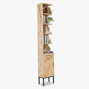 Kệ góc tường 45x27x255cm gỗ cao su chân sắt sơn tĩnh điện KGT68064