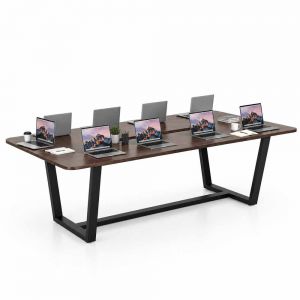 Bàn họp 240x120cm gỗ tràm chân sắt BH68016