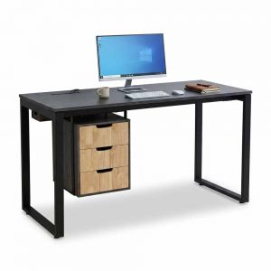 Bàn làm việc có ngăn tủ 140x60cm gỗ cao su hệ Rectang HBRT150