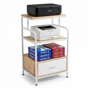Kệ để máy in di động có hộc kéo gỗ khung sắt KCPU68013