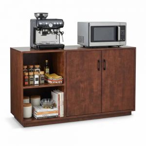 Kệ pantry ILLOIS phòng bếp 120x50x75cm gỗ cao su KTB68285