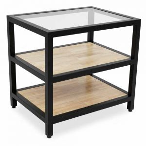 Kệ trang trí 80x60x75cm gỗ cao su chân sắt KTT68101