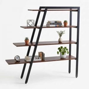 Kệ sách trang trí A2-SHELF gỗ cao su khung sắt KTT68107