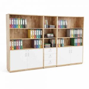 Tủ đựng hồ sơ văn phòng 270x35x170cm gỗ cao su THS68008
